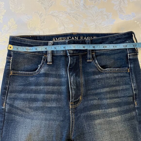 Blue skinny Jeans American Eagle super super stretchy high rise size US 4 - Picture 9 of 9